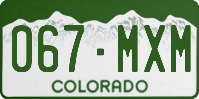 CO license plate 067MXM