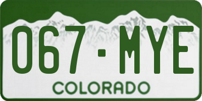 CO license plate 067MYE