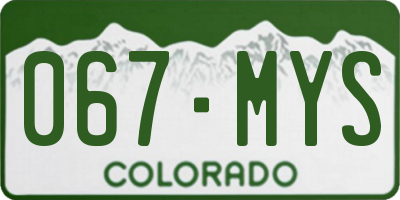 CO license plate 067MYS