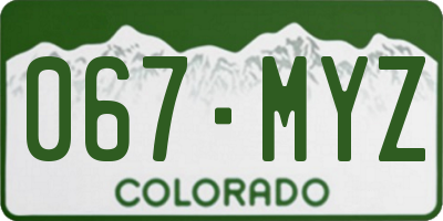 CO license plate 067MYZ