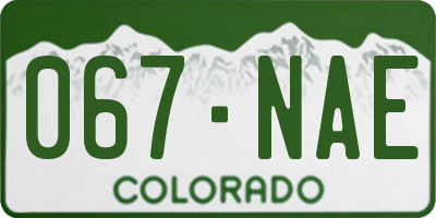 CO license plate 067NAE