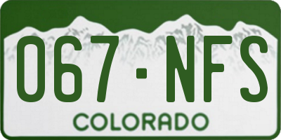 CO license plate 067NFS