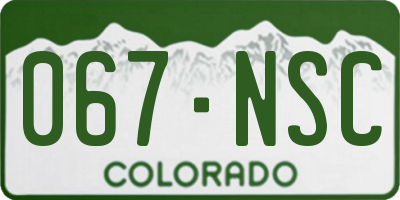 CO license plate 067NSC