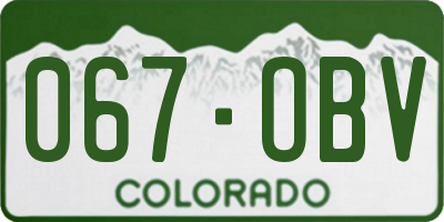 CO license plate 067OBV