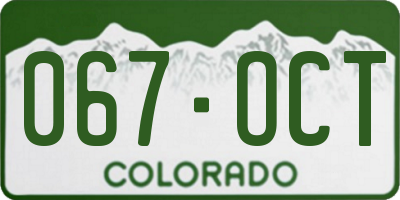 CO license plate 067OCT