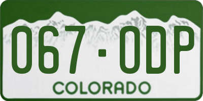 CO license plate 067ODP
