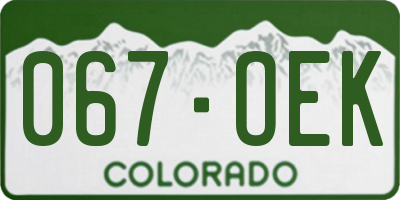 CO license plate 067OEK