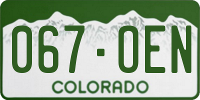 CO license plate 067OEN