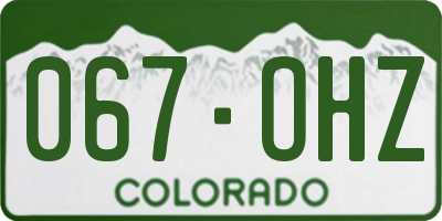CO license plate 067OHZ