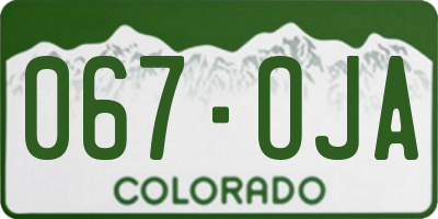 CO license plate 067OJA