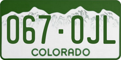 CO license plate 067OJL