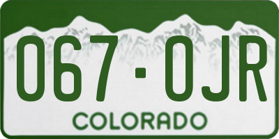 CO license plate 067OJR