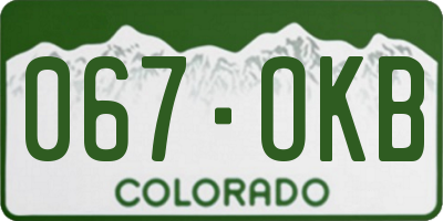 CO license plate 067OKB