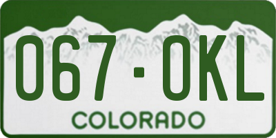 CO license plate 067OKL