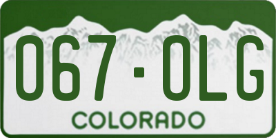 CO license plate 067OLG