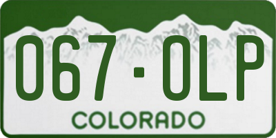 CO license plate 067OLP