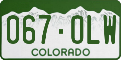 CO license plate 067OLW