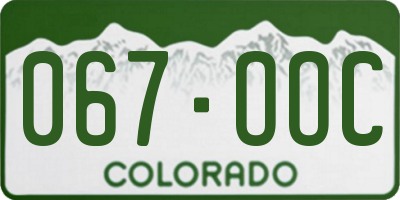 CO license plate 067OOC