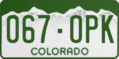 CO license plate 067OPK