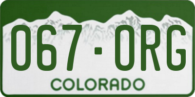 CO license plate 067ORG
