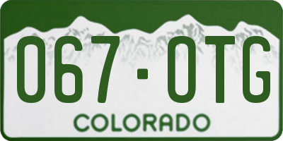 CO license plate 067OTG