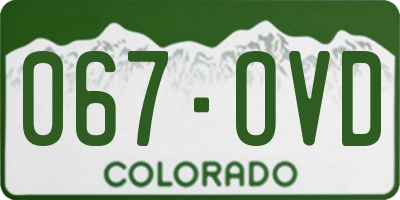 CO license plate 067OVD