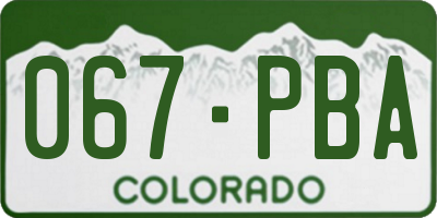 CO license plate 067PBA