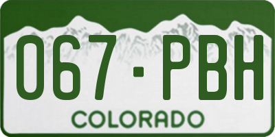 CO license plate 067PBH
