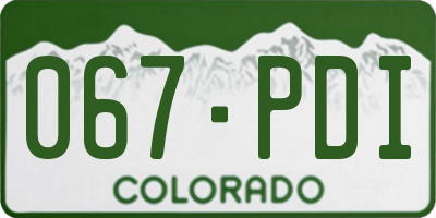 CO license plate 067PDI