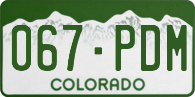 CO license plate 067PDM