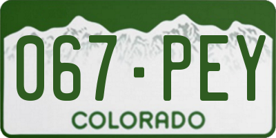 CO license plate 067PEY