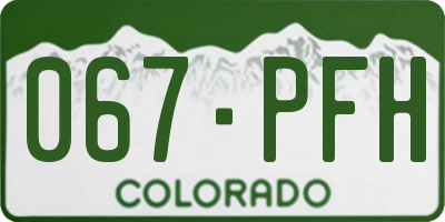 CO license plate 067PFH