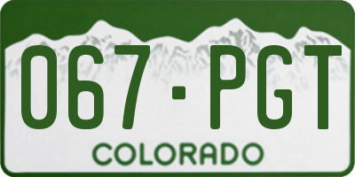 CO license plate 067PGT
