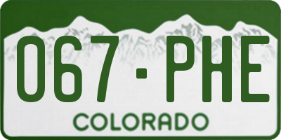 CO license plate 067PHE