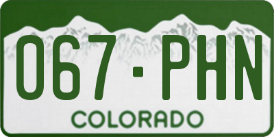 CO license plate 067PHN