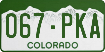 CO license plate 067PKA