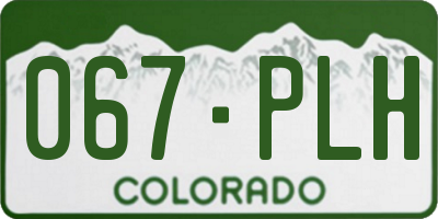 CO license plate 067PLH