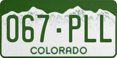 CO license plate 067PLL