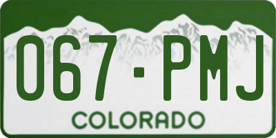 CO license plate 067PMJ