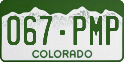 CO license plate 067PMP