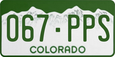 CO license plate 067PPS