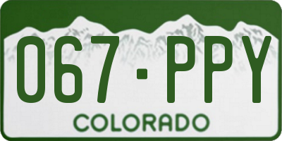 CO license plate 067PPY