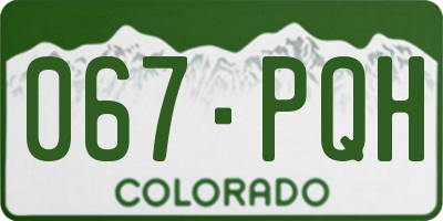CO license plate 067PQH