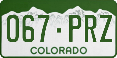 CO license plate 067PRZ