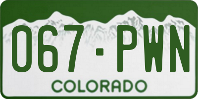 CO license plate 067PWN