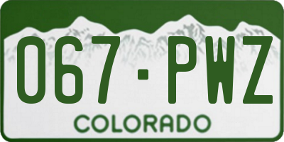 CO license plate 067PWZ