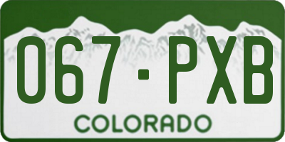 CO license plate 067PXB