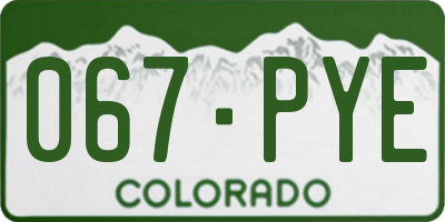 CO license plate 067PYE