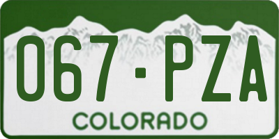 CO license plate 067PZA