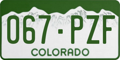 CO license plate 067PZF